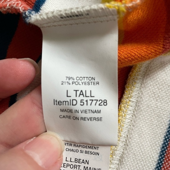 L.L.Bean Men's Comfort Stretch Piqué Quarter Zip Pullover, Long-Sleeve, Stripe - Picture 6 of 8